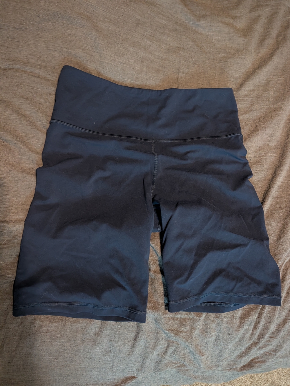 Athleta Navy High-Rise Elation 9" Bike Shorts
